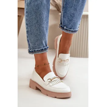 Dámské mokasíny Dámské Mokasíny S Dekorací Eko Kůže Tialorae Barva: Bílá, Velikost: 40
