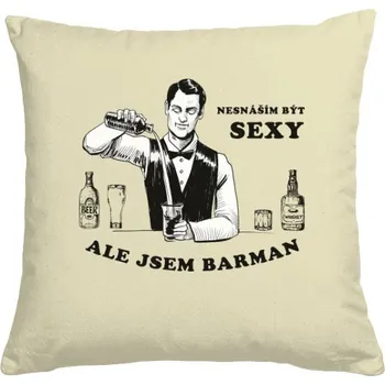 Pánská móda Polštář bavlněný s potiskem Sexy barman