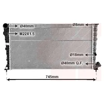 Chladič motoru Chladič, chlazení motoru VAN WEZEL 09002142