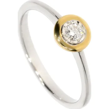 Prsten Zlatnictví Helios Zlatý prsten kombinovaný s Diamantem