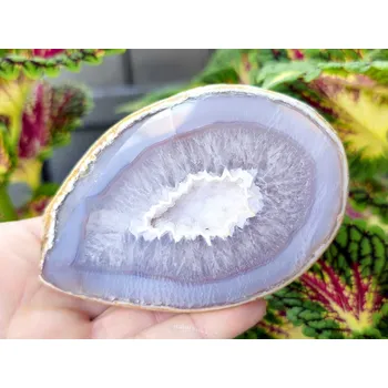 Přírodní kámen Achát šedý geoda s dutinkou 243g (Brazílie)