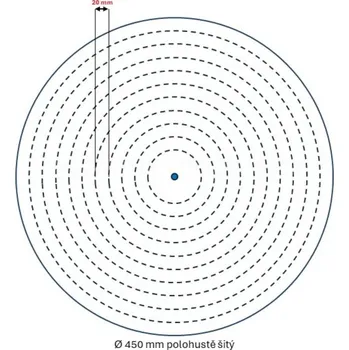 Lešticí kotouč Leštící kotouč Molino 330, rozměr 450x25 - otvor (varianty), Molino 330, 450x25 - otvor 40, polohustě šitý