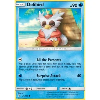 Volný čas Pokémon GRI 026/145 Delibird - Guardians Rising Stav: Excellent, Verze: NORMAL