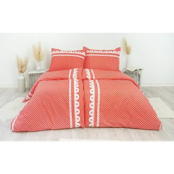 Povlečení Stanex Ložní povlečení bavlněné babiččino údolí červené (LS128) rozměr: 140 x 220 + 90 x 70, Zapínání: Zip