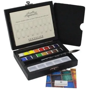 Výtvárné potřeby Sada akvarelových barev Sennelier 16ks v dřevěné kazetě (Sada akvarelových barev Sennelier 16ks v dřevěné kazetě)