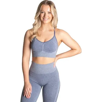 Podprsenka Better Bodies CURVE SCRUNCH BRA BLUE MELANGE – sportovní podprsenka Better Bodies modrá melanž Velikost: S