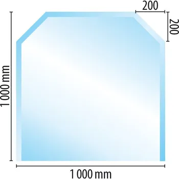 Sklo pod kamna typ C3,1000 x 1000 x 6 mm