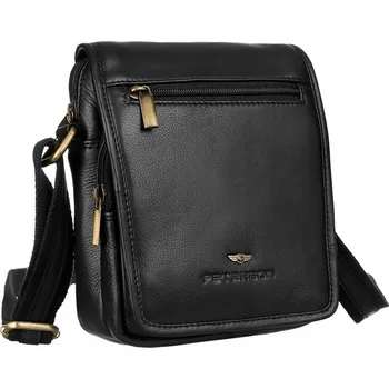Malá černá kožená crossbody taška Peterson 5047
