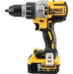 DCD996P2 DeWALT bezuhlíková 3-rychlostní příklepová vrtačka 18V XR Li-ion 2x 5,0Ah