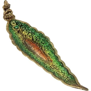 Vonná tyčinka Stojánek na vonné tyčinky kov list Buddha zelený