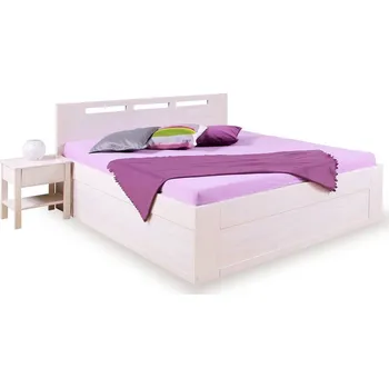 Postel Bílá postel s úložným prostorem VALENCIA senior, masiv buk