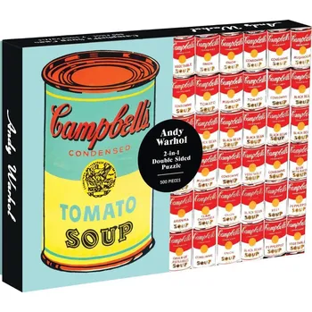 Puzzle GALISON Oboustranné puzzle Andy Warhol Campbell's Soup Cans 500 dílků