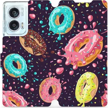 Pouzdro na mobilní telefon Flipové pouzdro Mobiwear - Motorola Edge 50 Fusion - VP19S Donutky (Knížkové flip pouzdro, obal, kryt na mobil Motorola Edge 50 Fusion - VP19S Donutky, materiál Umělá kůže + TPU - ochrana 360°, stojánek, silikonová vanička, magnetické zavírání)