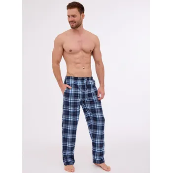 Pánské pyžamo Cornette pyžamové kalhoty pánské 691/52 - modrá, XL (Pánské bavlněné domácí kalhoty Cornette 691)