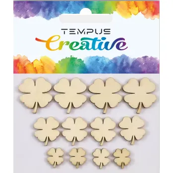 Dřevěná hračka Dřevěné výřezy, ČTYŘLÍSTKY, 12ks/bal.