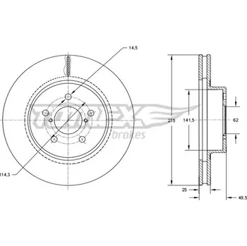 Brzdový kotouč Brzdový kotouč TOMEX Brakes TX 71-95