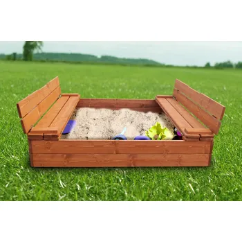 Pískoviště Eoshop Dřevěné pískoviště 120x120 cm barva týk s krytem
