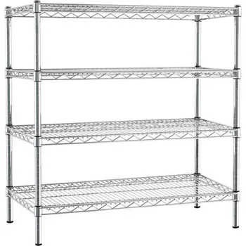 Dílenský regál Chromovaný drátěný regál, nosnost police 250 kg, v x š x h: 890x920x610 mm, 4 police