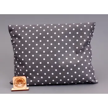 Polštář Pohankový polštář s levandulí šedý s puntíky 25x20 cm