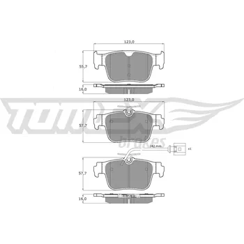 Brzdová destička Sada brzdových destiček, kotoučová brzda TOMEX Brakes TX 60-101