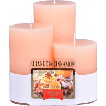 Svíčka Svíčka COOKIES WINTER pomeranč a skořice d6x7,5/10/12,5 3ks