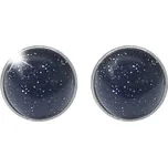 Stříbrné náušnice puzety s pravým minerálním kamenem Black Onyx