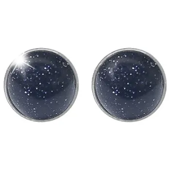 Náušnice Stříbrné náušnice puzety s pravým minerálním kamenem Black Onyx