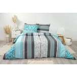 Stanex Ložní povlečení bavlněné Miranda tyrkysová (LS263) rozměr: 140 x 200 + 90 x 70, Zapínání: Knoflíkové