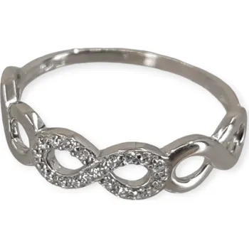 Prsten Stříbrný prsten Nekonečno Zambra – Ag 925/1000, rhodiovaný, zirkony Velikost prstenu: 59/18,8