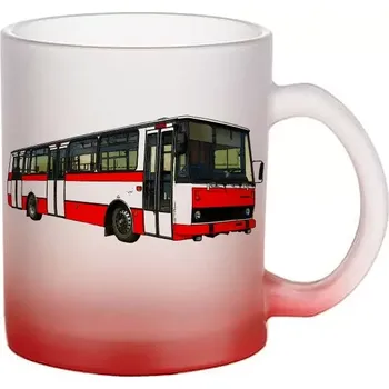 Karosa B732 skleněný hrneček hrnek (HRNEČEK S AUTOBUSEM matné sklo )