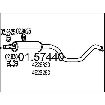 Výfukový systém Střední tlumič výfuku MTS 01.57440