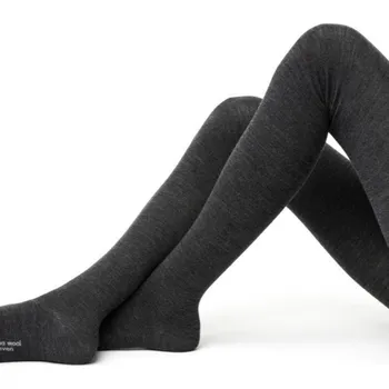 Dámské punčochy DÁMSKÉ PUNČOCHOVÉ KALHOTY Z MERINO VLNY 130 GRAFITOVÁ MELANŽ XXL-156-168