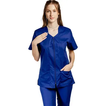 Zdravotnický oděv Námořnicky modrá halenka na zip - dámská | drinuniforma.cz