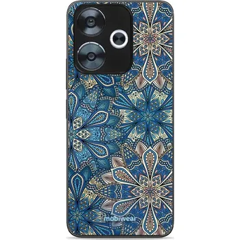 Pouzdro na mobilní telefon Lesklý kryt Mobiwear Glossy - Xiaomi Redmi 13 - G038G - Modré mandala květy (Prémiové lesklé pouzdro, obal, kryt Mobiwear Glossy na mobil Xiaomi Redmi 13 - G038G - Modré mandala květy, materiál Plast + TPU silikon - krytí po všech stranách, neošoupatelný)