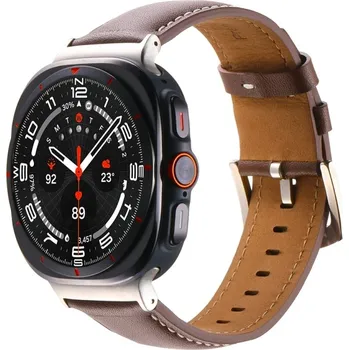 Ostatní příslušenství k chytrým hodinkám VSECHNONAMOBIL 86936 LEATHER Kožený řemínek pro Samsung Galaxy Watch Ultra / Watch Ultra 2025 tmavě hnědý