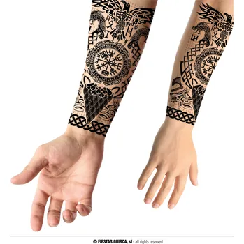 Karnevalový doplněk Guirca Vikingské tetování 14x30 cm