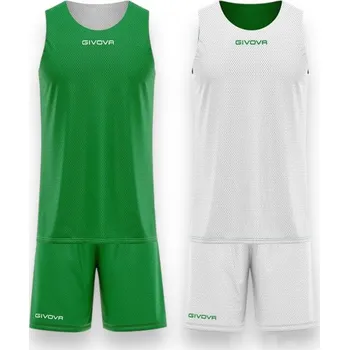 Sport Oboustranný basketbalový komplet GIVOVA DOUBLE, barva 1303 zelená - bílá, velikost XS
