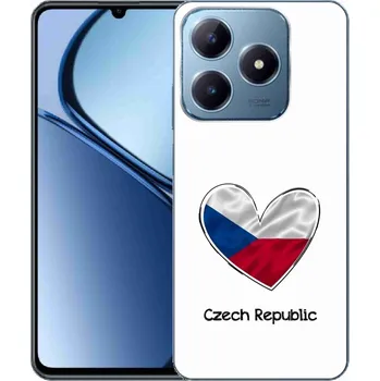 Vlajka Gelový kryt mmCase na Realme C63 - vlajka srdce bílé pozadí