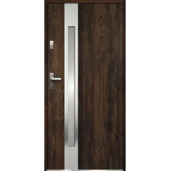 Vchodové dveře Kovové vchodové dveře S68 Ariadna 90P ořech otevírání dovnitř