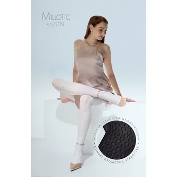 Dámské oblečení Knittex Millotic 3D punčocháče 50 den 2-4 ecru 2-S