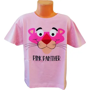 Eplusm Dívčí tričko RŮŽOVÝ PANTER krátký rukáv růžové Barva: Růžová, Velikost: 146