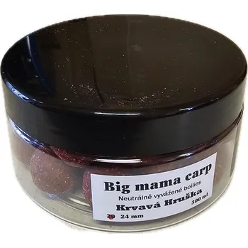 Boilies Big mama carp Boilies Neutrálně vyvážené Krvavá Hruška 20 mm 300 ml
