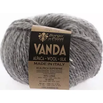 Příze Borgo de Pazzi Vanda 10 Světle šedá (Přírodní směsová příze Vanda Světle šedá)