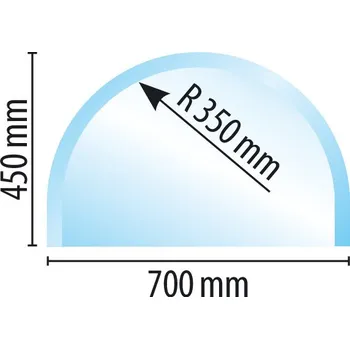 Sklo pod kamna typ N3, 700 x 450 x 6 mm