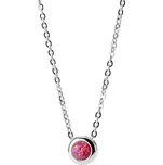 Šperky4U Ocelový náhrdelník s opálem růžové barvy - OPD0011-OP22