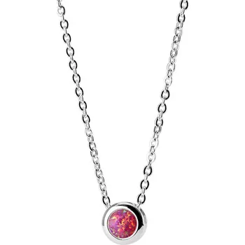 Náhrdelník Šperky4U Ocelový náhrdelník s opálem růžové barvy - OPD0011-OP22