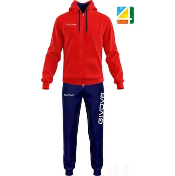 Souprava GIVOVA KING COTONE TERRY, barva 1204 červená - tmavě modrá, velikost 4XL