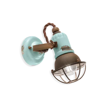 Nástěnné svítidlo Ferroluce Nástěnné retro svítidlo LOFT, š. 19 cm, 1xE14 Barva: Světle modrá