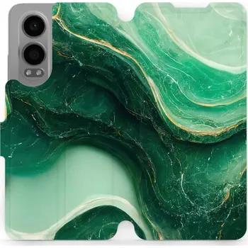 Pouzdro na mobilní telefon Flipové pouzdro Mobiwear - OnePlus Nord CE 4 Lite 5G - VP38S Zelený mramor (Knížkové flip pouzdro, obal, kryt na mobil OnePlus Nord CE 4 Lite 5G - VP38S Zelený mramor, materiál Umělá kůže + TPU - ochrana 360°, stojánek, silikonová vanička, magnetické)