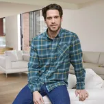 Blancheporte Flanelová kostkovanákošile s barvenými vlákny zelená S